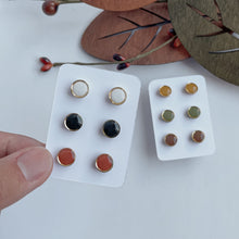 Load image into Gallery viewer, Gold Trimmed Circle Studs (sold separately)