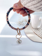 Load image into Gallery viewer, Personalized Acetate Wristlet Keychain in Ivory Tortoise