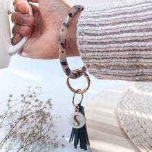 Load image into Gallery viewer, Personalized Acetate Wristlet Keychain in Ivory Tortoise