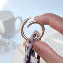 Load image into Gallery viewer, Personalized Acetate Wristlet Keychain in Ivory Tortoise