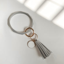 Load image into Gallery viewer, Rhombus Personalized Wristlet Keychain - Gray