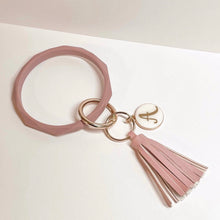 Load image into Gallery viewer, Rhombus Personalized Wristlet Keychain - Mauve Pink